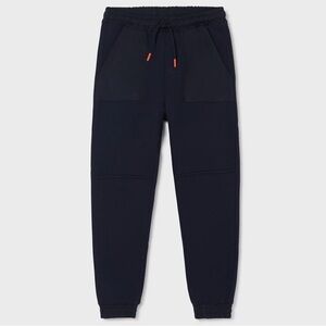 Mayoral Dark Blue Kids Joggers with Orange Accents
